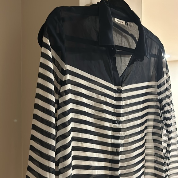 ONLY see through striped blouse - M - Picture 3 of 4